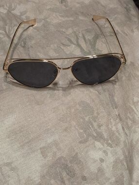 Gold Frame Black Lens Women’s Sunglasses